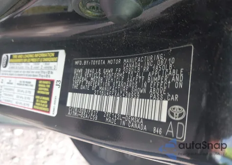 2010 Toyota Corolla S z USA, uszkodzony, nr VIN 2T1BU4EEXAC438959